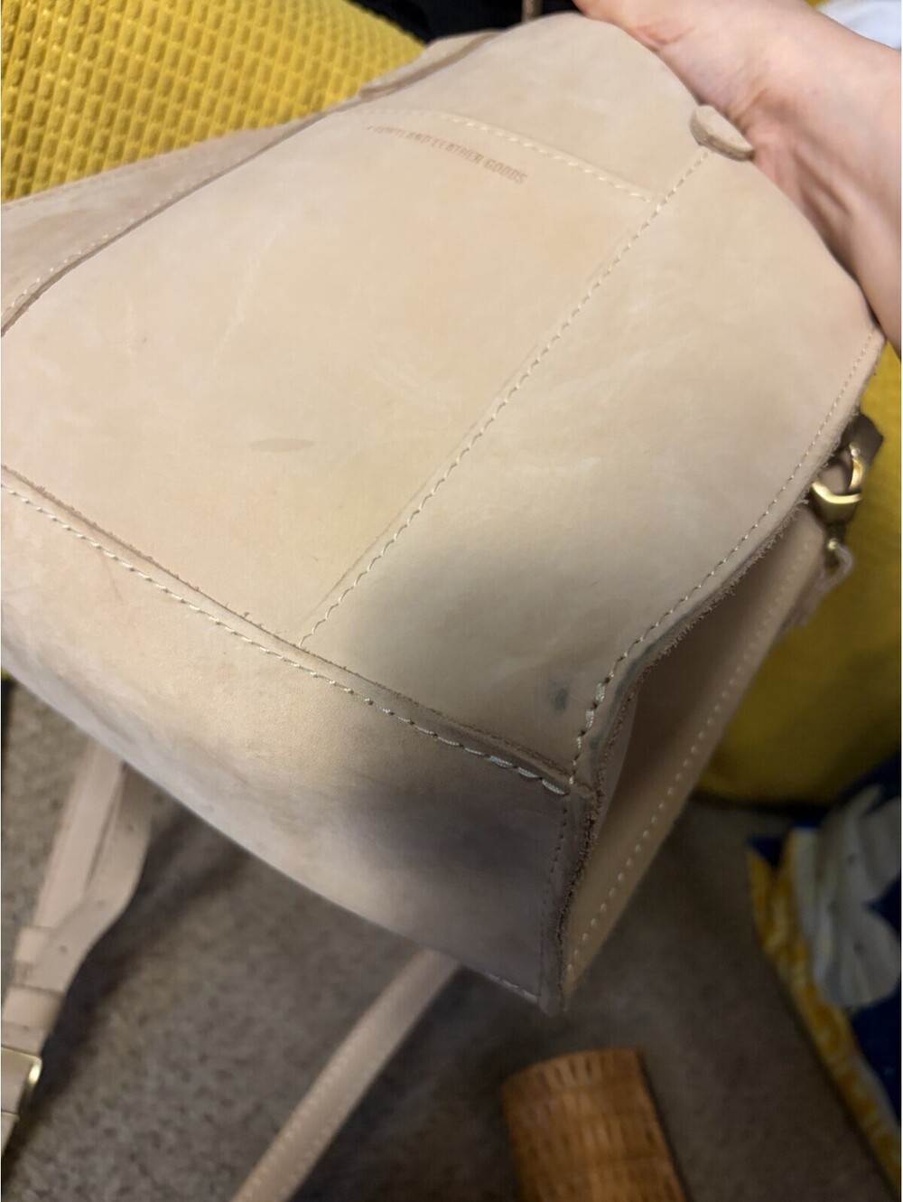 Portland Leather Goods Lola Crossbody Bag In Light Beige Brown Soft Leather - Picture 8 of 8